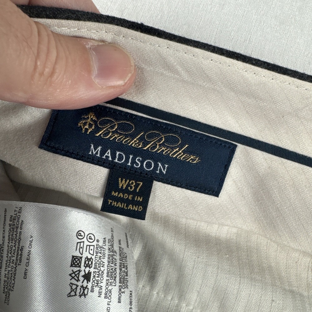 Brooks Brothers Madison Vitale Barberis Canonico Mens Dress Pants fits 35*31 - Picture 6 of 9